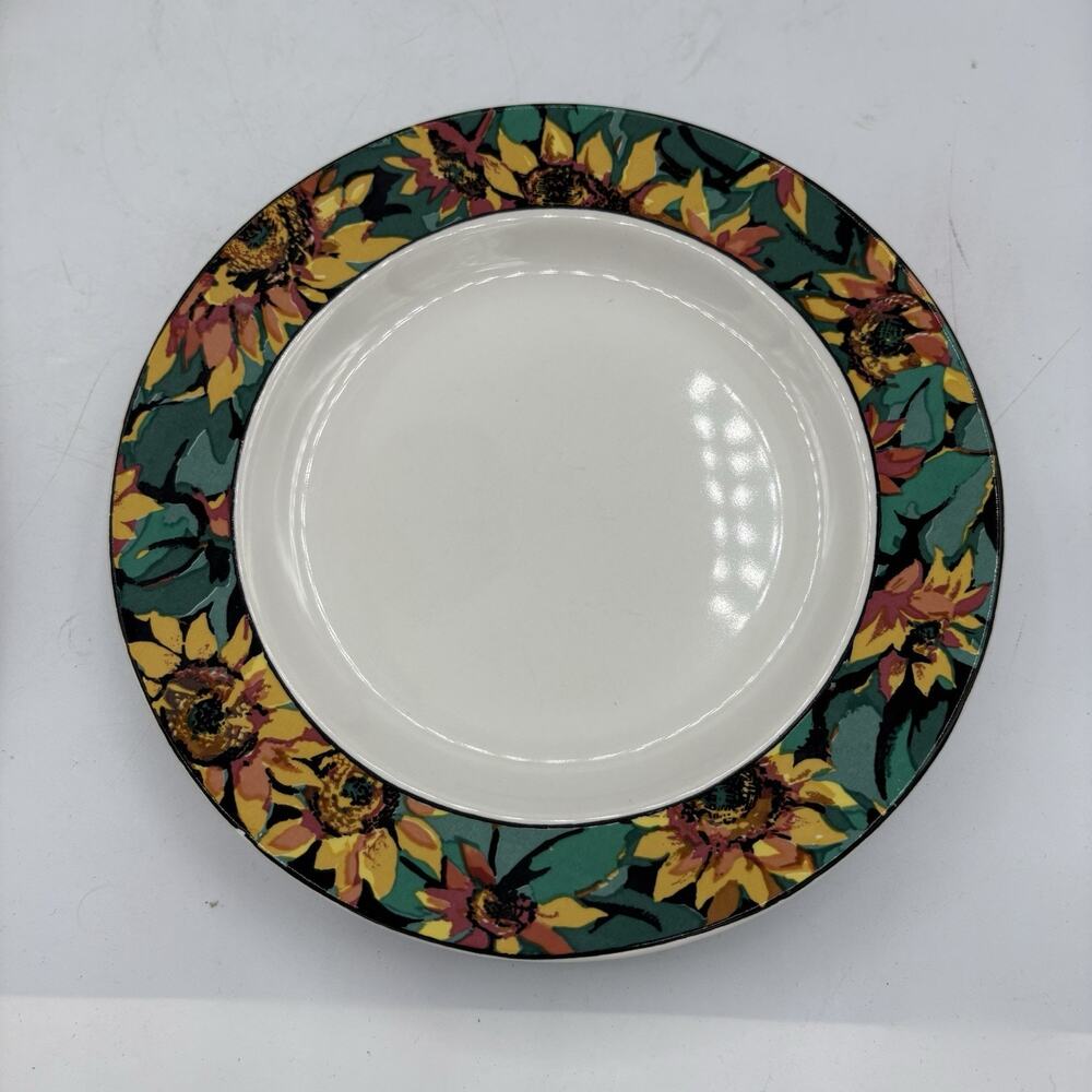 Sakura Vitromaster Salad Plates 7.75" Sunflower 1994 Sue Zipkin Lot Set of 4 Vtg - Picture 9 of 12